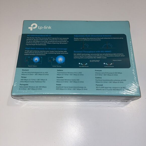TP-LINK ARCHER T3U Plus AC1300 USB Wi-Fi ANTENNA NEW SEALED - Picture 4 of 4